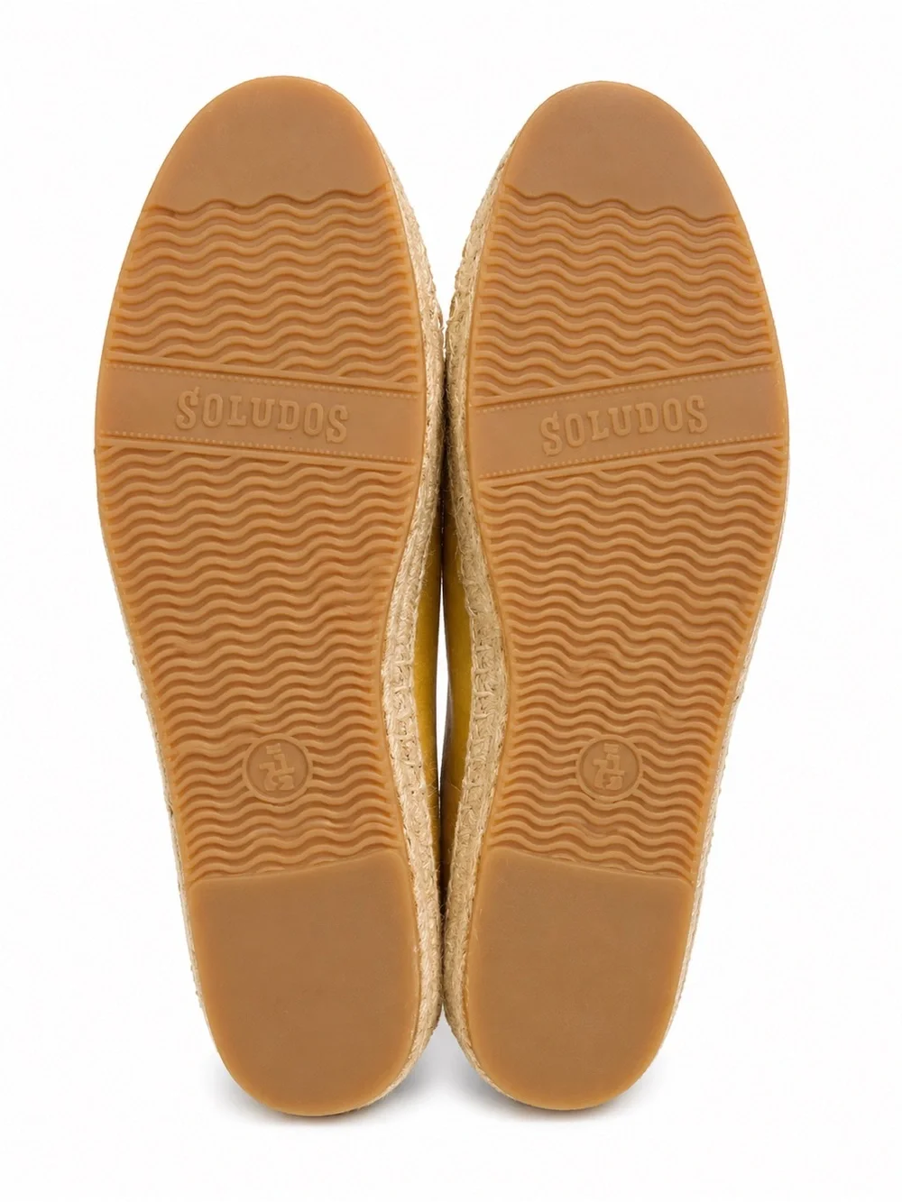 Soludos Suede Espadrille Flats Mustard Yellow Leather Slip On Women’s US 7.5
